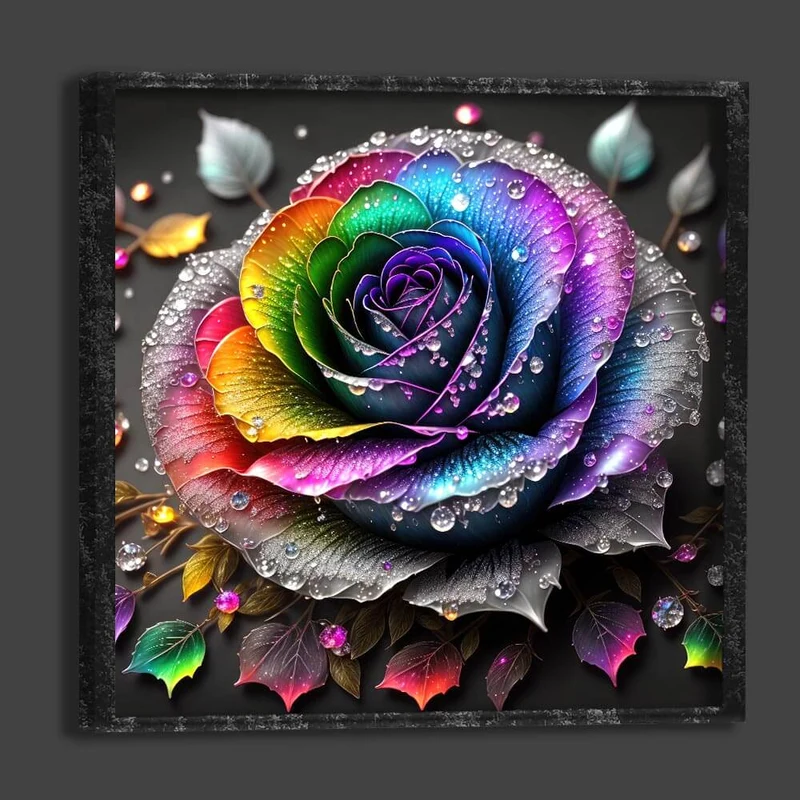 5D Diamond Painting – Farbige Rose