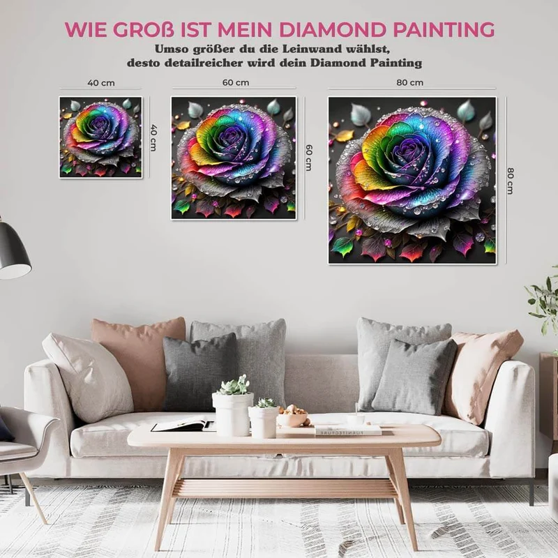 5D Diamond Painting – Farbige Rose