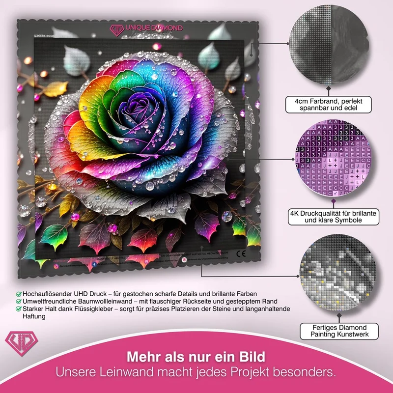 5D Diamond Painting – Farbige Rose