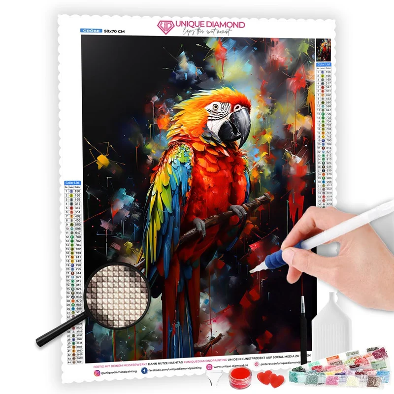 5D Diamond Painting – Papagei