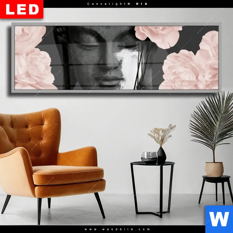 Wechselmotiv Acrylglas Canvalight® DIA | Buddha - Blüten der Stille | Panorama