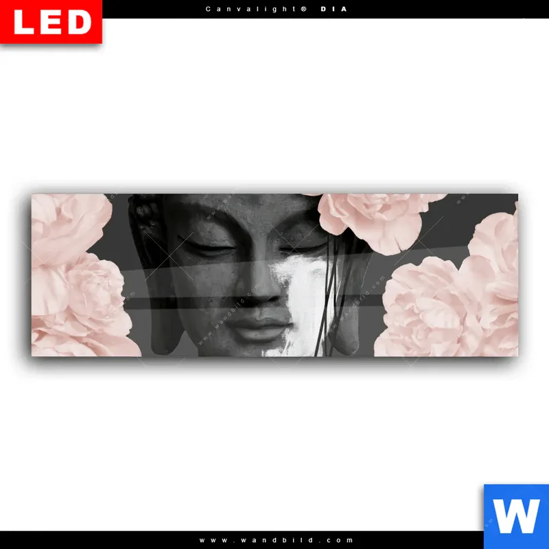 Wechselmotiv Acrylglas Canvalight® DIA | Buddha - Blüten der Stille | Panorama