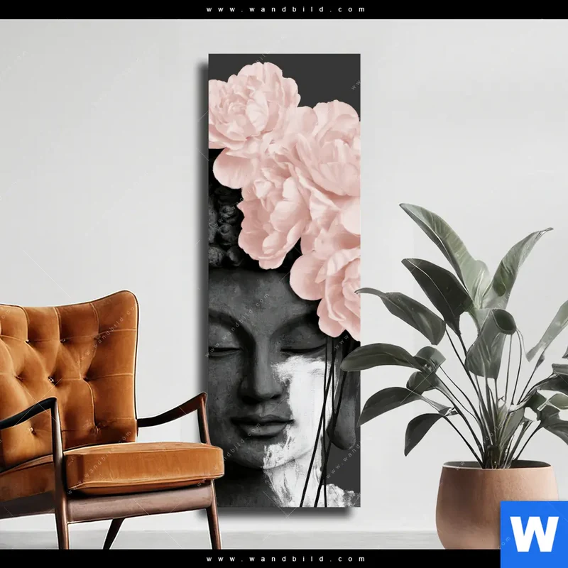 Leinwandbild | Buddha - Blüten der Stille | Schmal