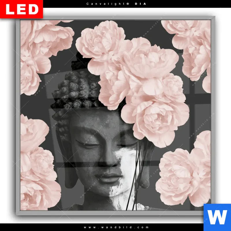 Leuchtbild Acrylglas Canvalight® DIA | Buddha - Blüten der Stille | Quadrat