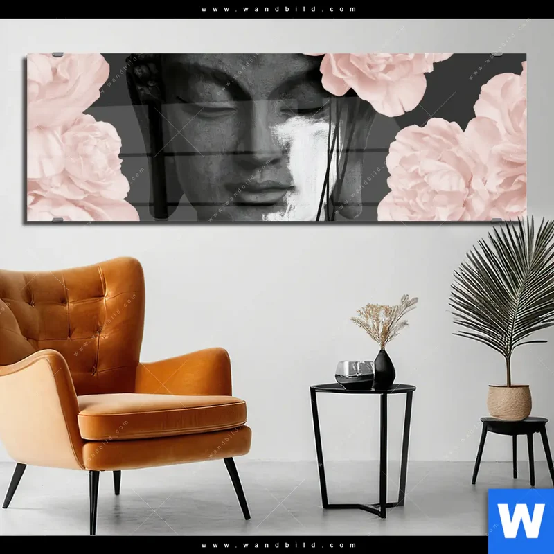 Acrylglasbild | Buddha - Blüten der Stille | Panorama