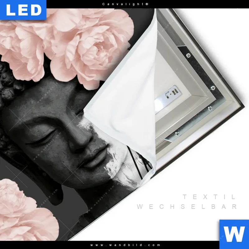 Canvalight® Leuchtbild | Buddha - Blüten der Stille | Quadrat