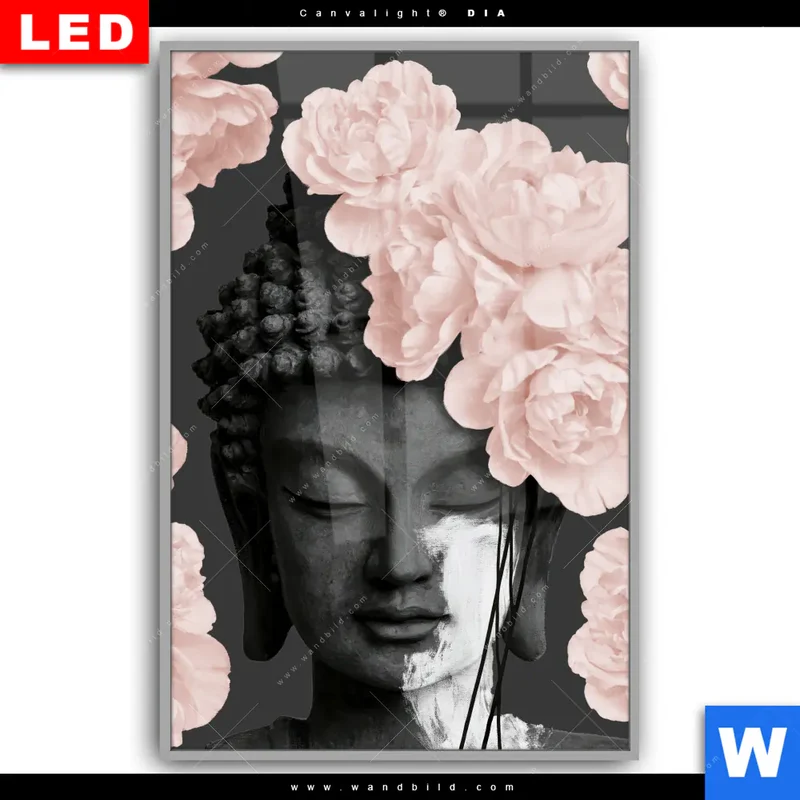 Leuchtbild Acrylglas Canvalight® DIA | Buddha - Blüten der Stille | Hochformat