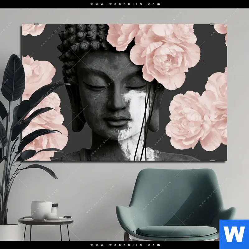 Alu-Dibond Bild | Buddha - Blüten der Stille | Querformat
