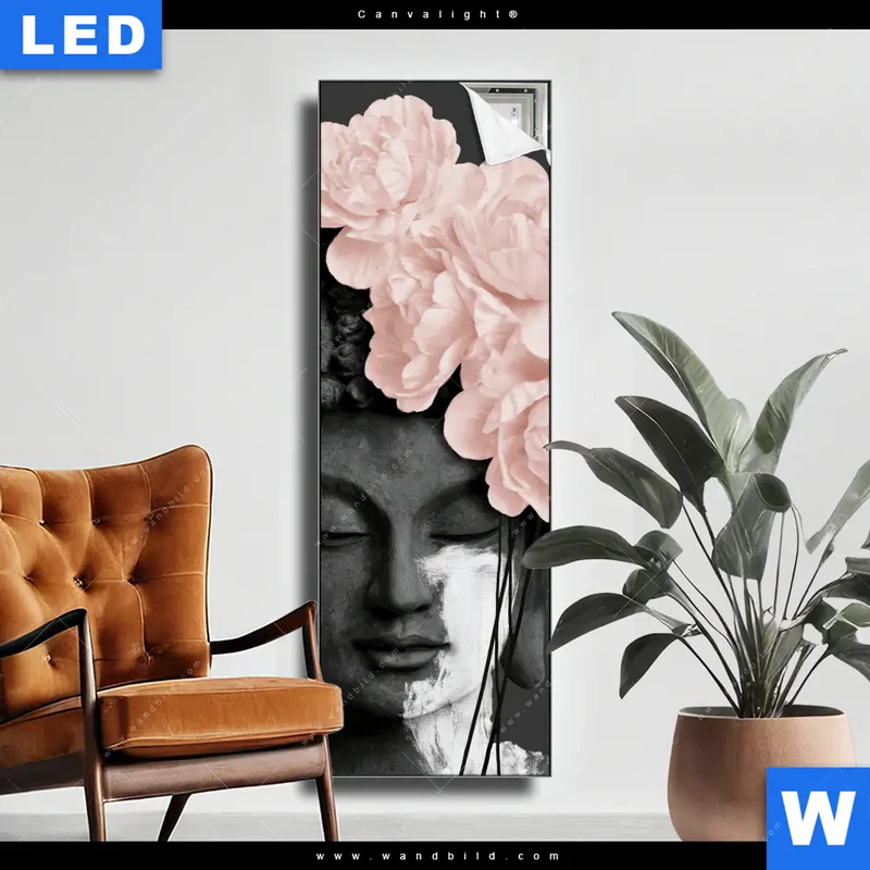 Canvalight® Leuchtbild | Buddha - Blüten der Stille | Schmal