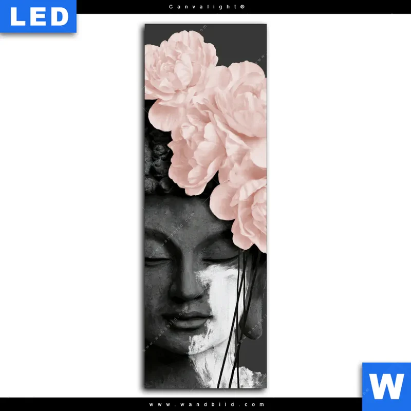 Canvalight® Leuchtbild | Buddha - Blüten der Stille | Schmal