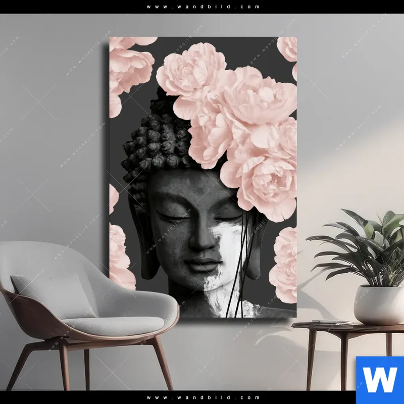 Leinwandbild | Buddha - Blüten der Stille | Hochformat