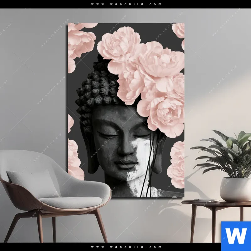 Alu-Dibond Bild | Buddha - Blüten der Stille | Hochformat