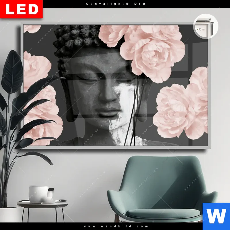 Leuchtbild Acrylglas Canvalight® DIA | Buddha - Blüten der Stille | Querformat