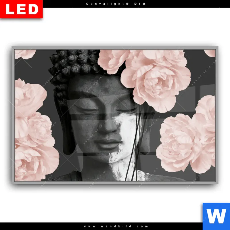 Leuchtbild Acrylglas Canvalight® DIA | Buddha - Blüten der Stille | Querformat