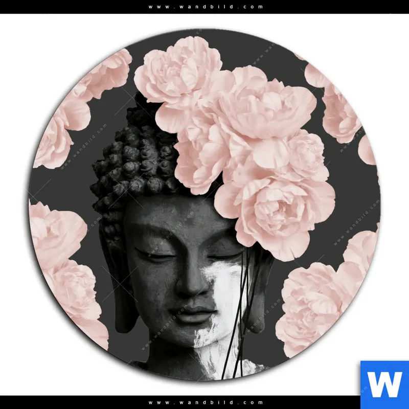 Alu-Dibond Bild | Buddha - Blüten der Stille | Rund