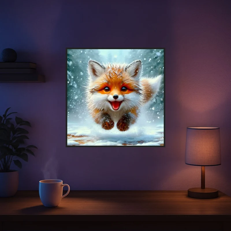 Diamond Painting - Kleiner Fuchs im Winterwald