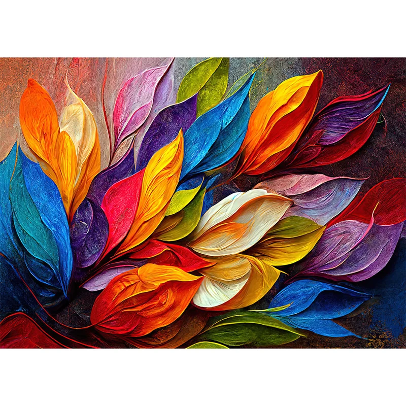 5D Diamond Painting – Farbige Blätter