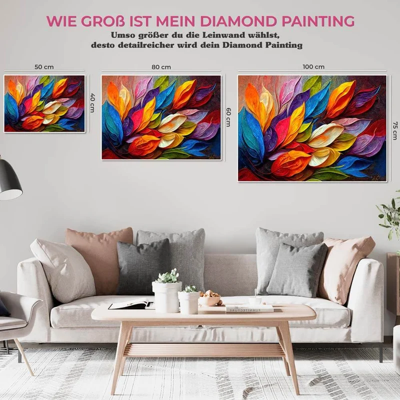 5D Diamond Painting – Farbige Blätter