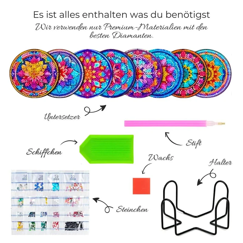5D Diamond Painting Untersetzer Blumen