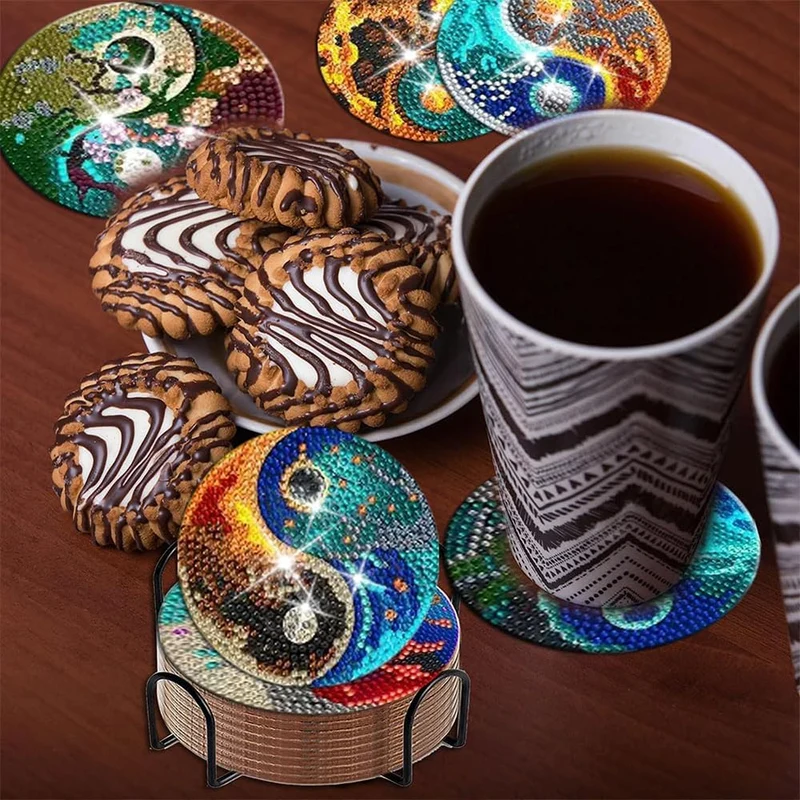 5D Diamond Painting Untersetzer Yin und Yang