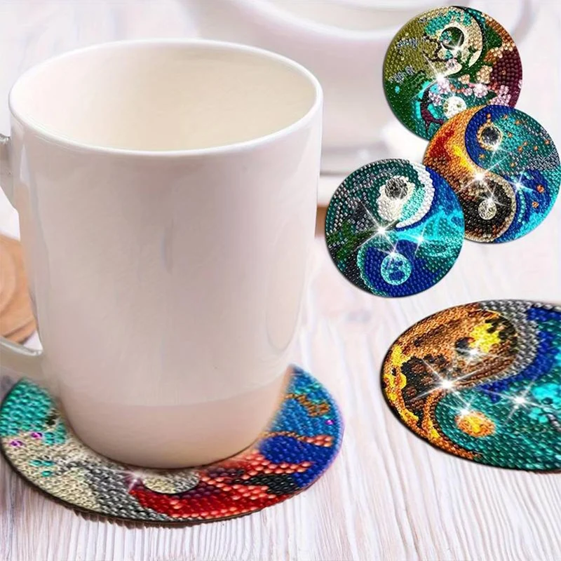 5D Diamond Painting Untersetzer Yin und Yang