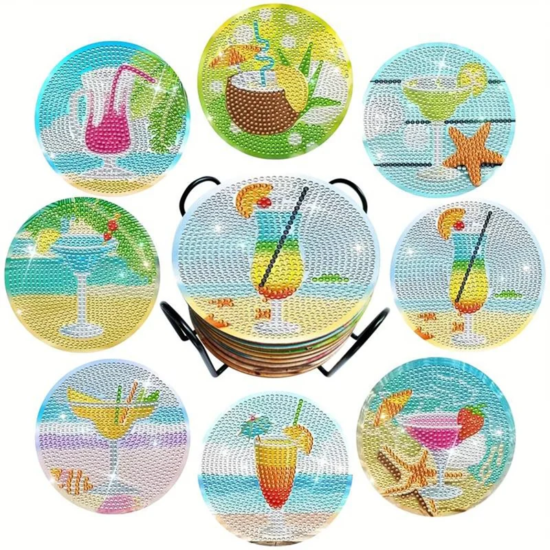 5D Diamond Painting Untersetzer Cocktail