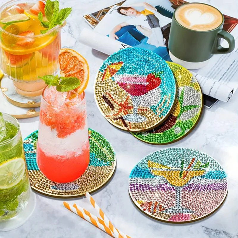 5D Diamond Painting Untersetzer Cocktail