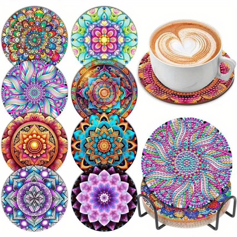 5D Diamond Painting Untersetzer Mandala