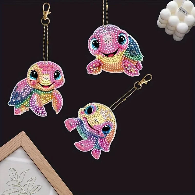 5D Diamond Painting Anhänger Schildkröten 5 Stück