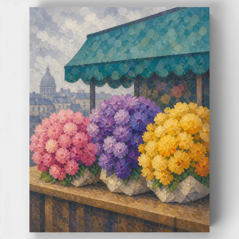Three Bouquets in Bloom - Paint by Numbers Kit