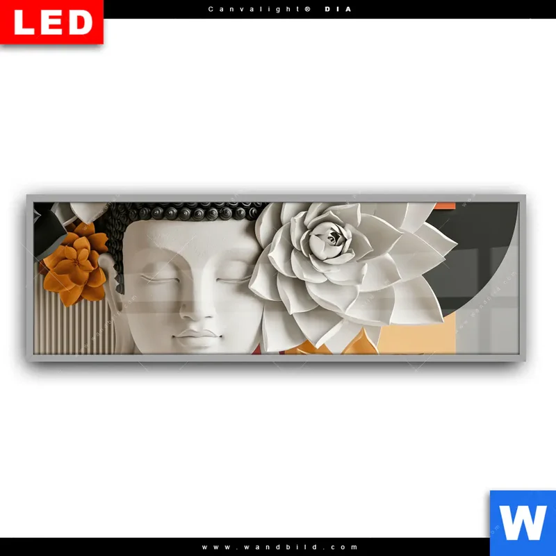Leuchtbild Acrylglas Canvalight® DIA | Buddha - Zen & Lotus | Panorama