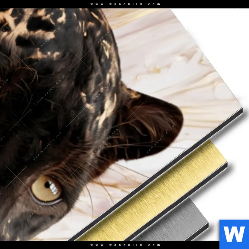 Aluminiumbild gebürstet | Panther Glow | Schmal