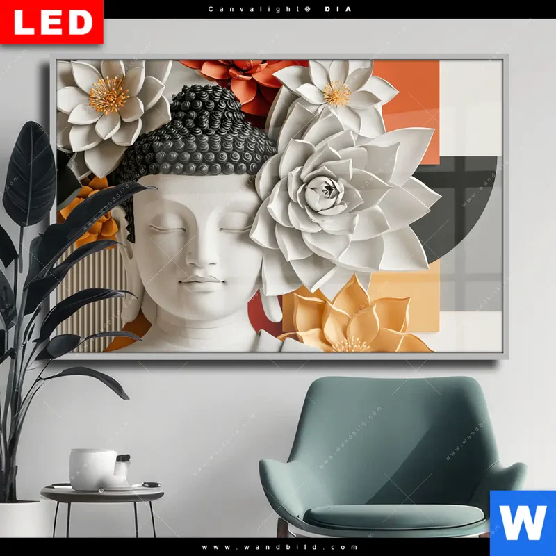Wechselmotiv Acrylglas Canvalight® DIA | Buddha - Zen & Lotus | Querformat