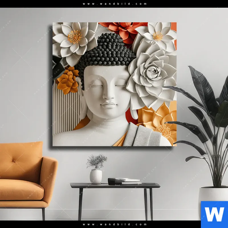 Leinwandbild | Buddha - Zen & Lotus | Quadrat