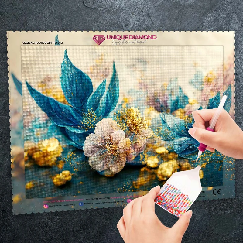 5D Diamond Painting – Blaue Blumen