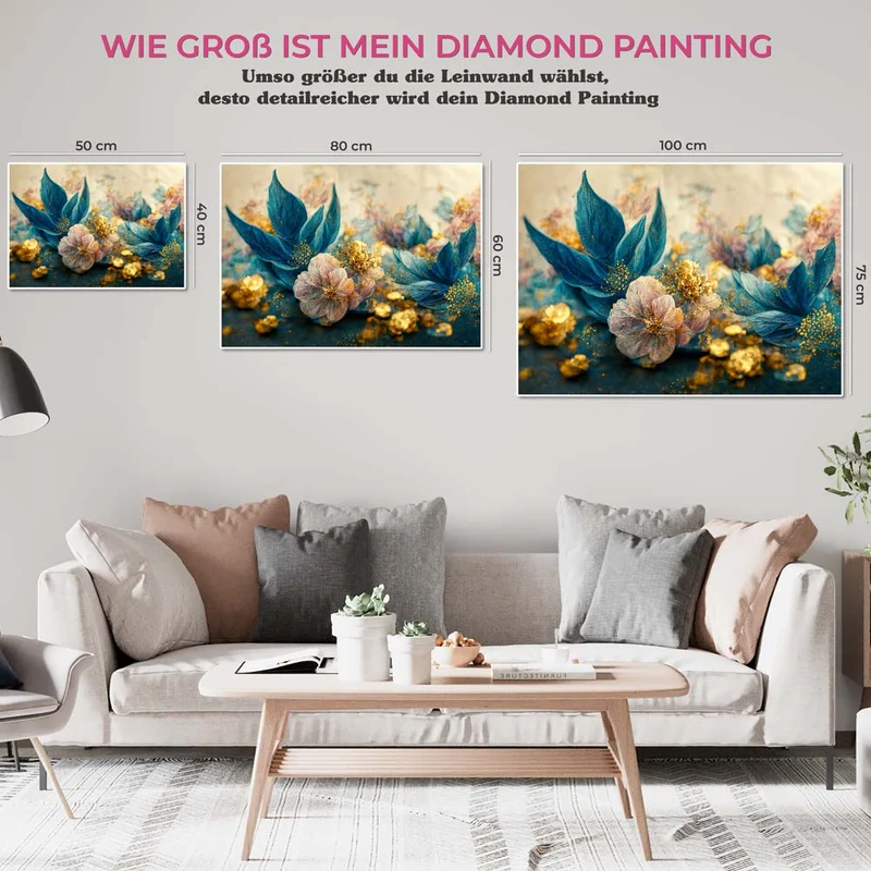 5D Diamond Painting – Blaue Blumen
