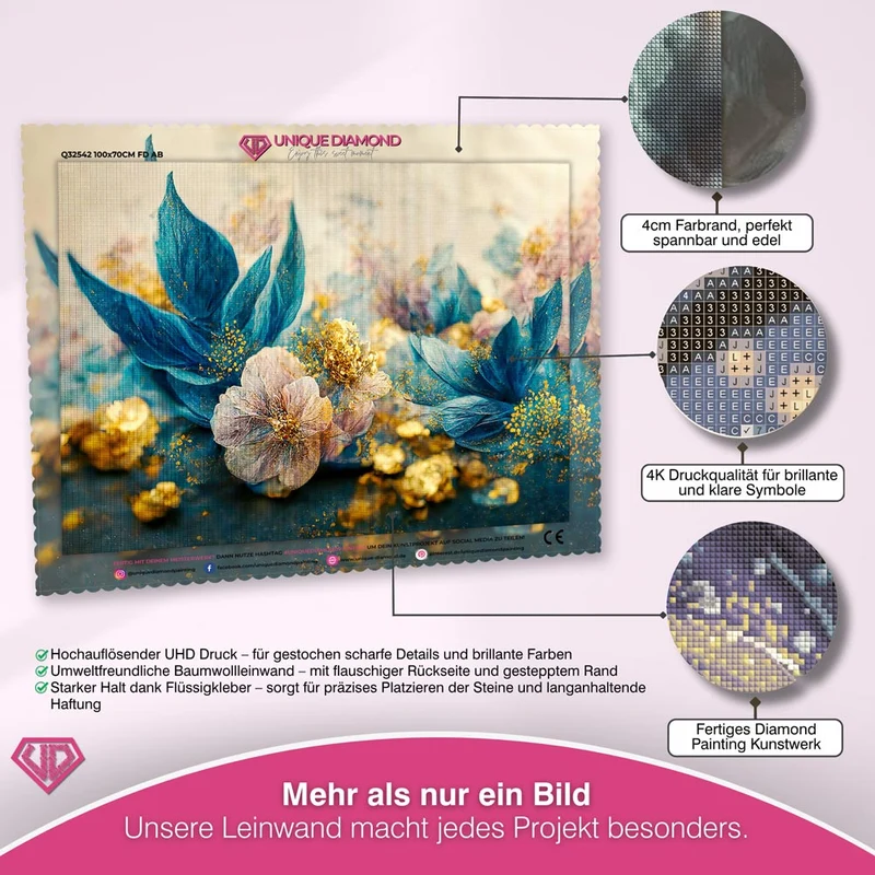5D Diamond Painting – Blaue Blumen