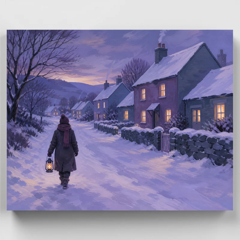 Lantern in the Snow - Paint by Numbers Kit