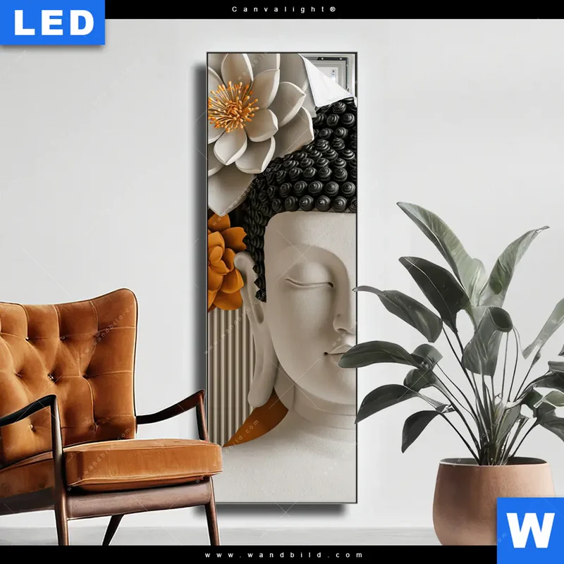 Canvalight® Leuchtbild | Buddha - Zen & Lotus | Schmal