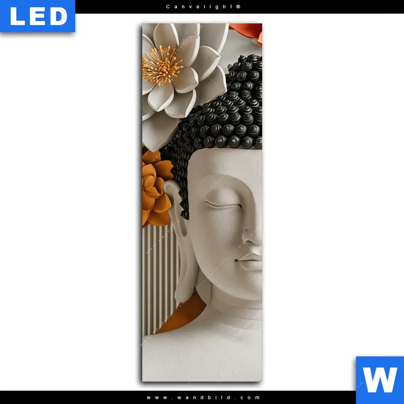 Canvalight® Leuchtbild | Buddha - Zen & Lotus | Schmal