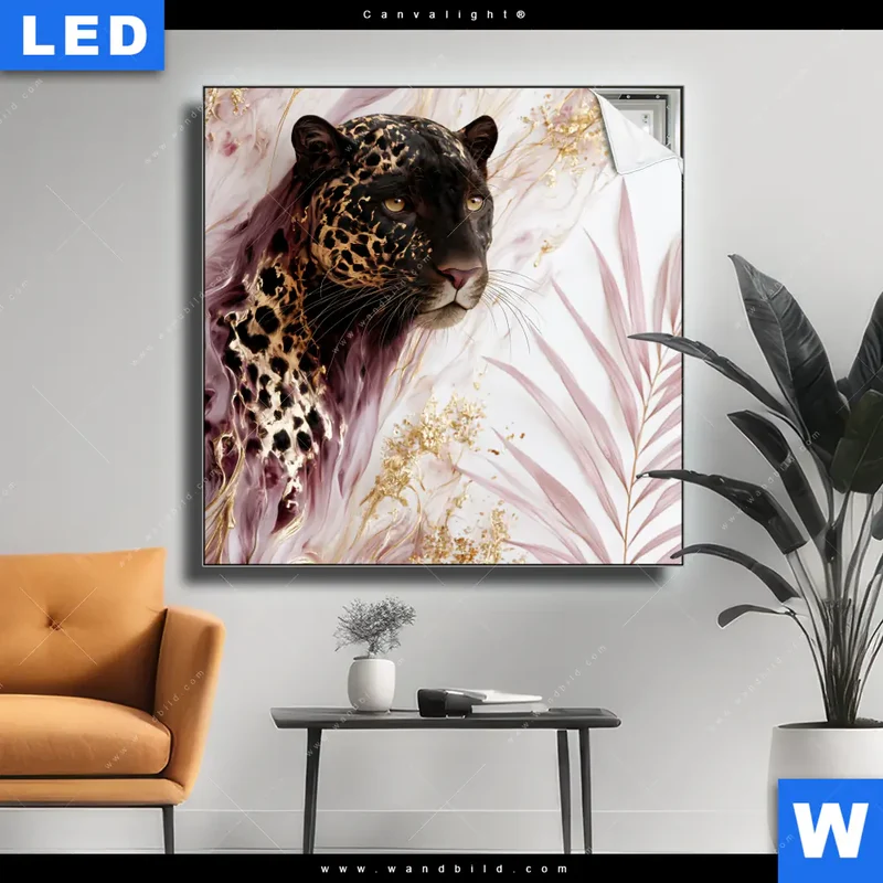 Canvalight® Leuchtbild | Panther Glow | Quadrat