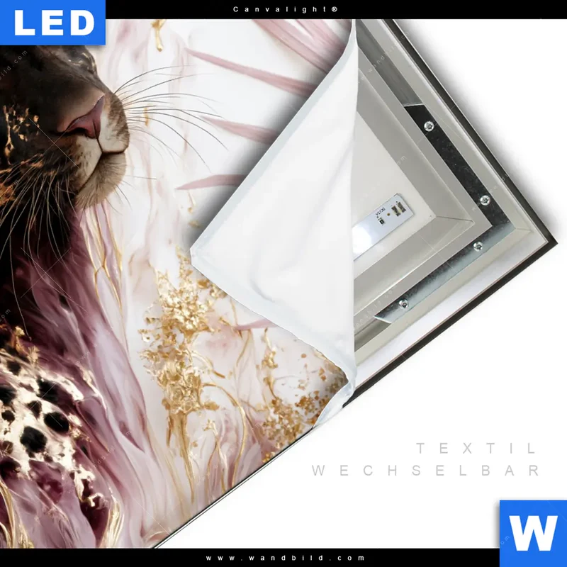 Canvalight® Leuchtbild | Panther Glow | Quadrat