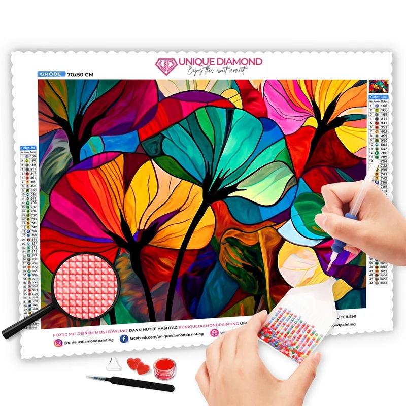 5D Diamond Painting – Multicolored Flowers