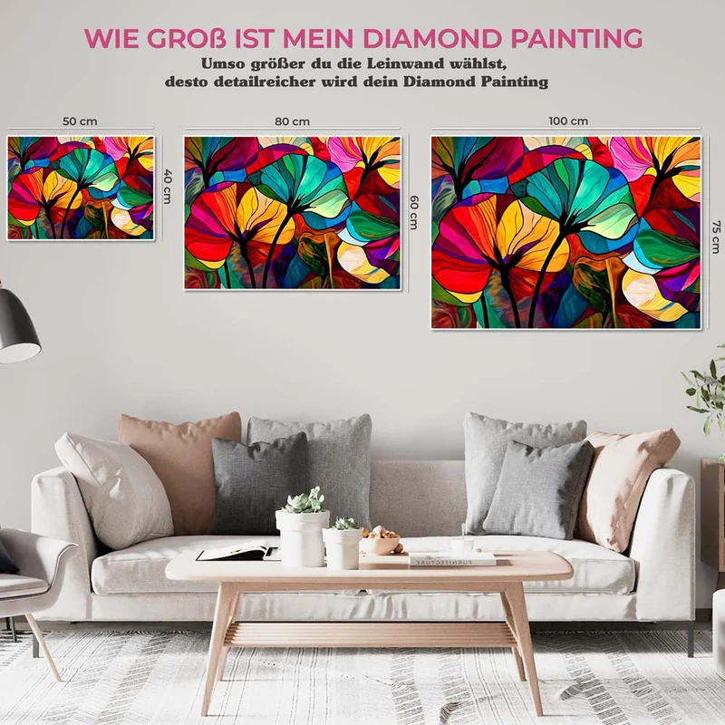 5D Diamond Painting – Multicolored Flowers