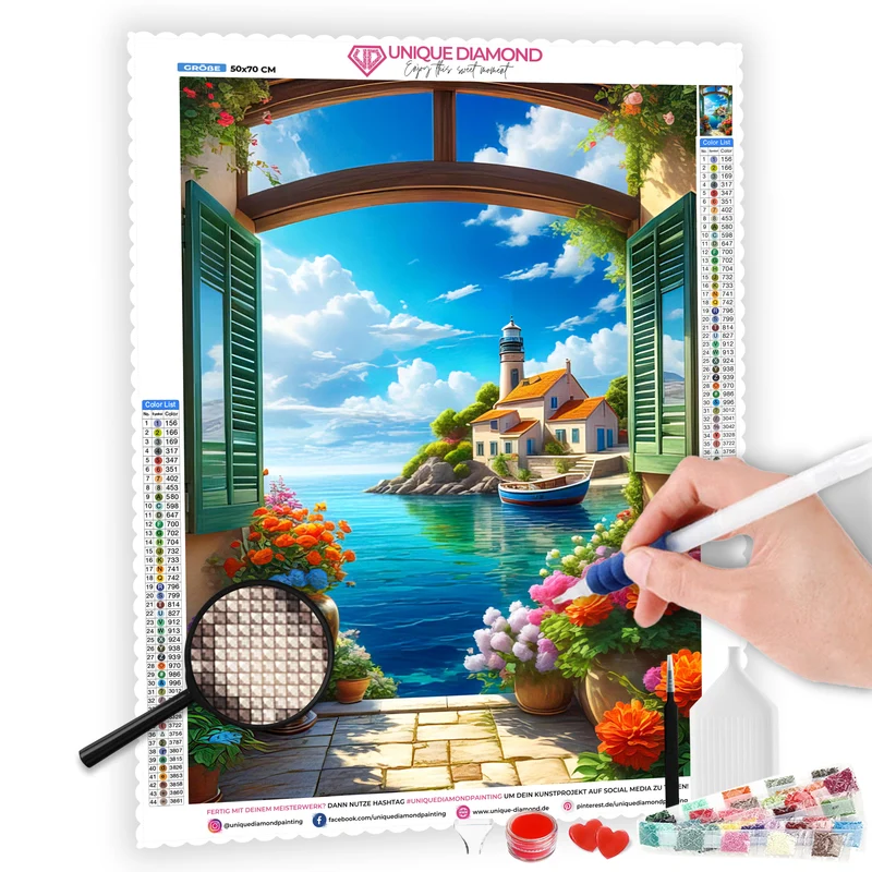 5D Diamond Painting – Leuchtturm Blick