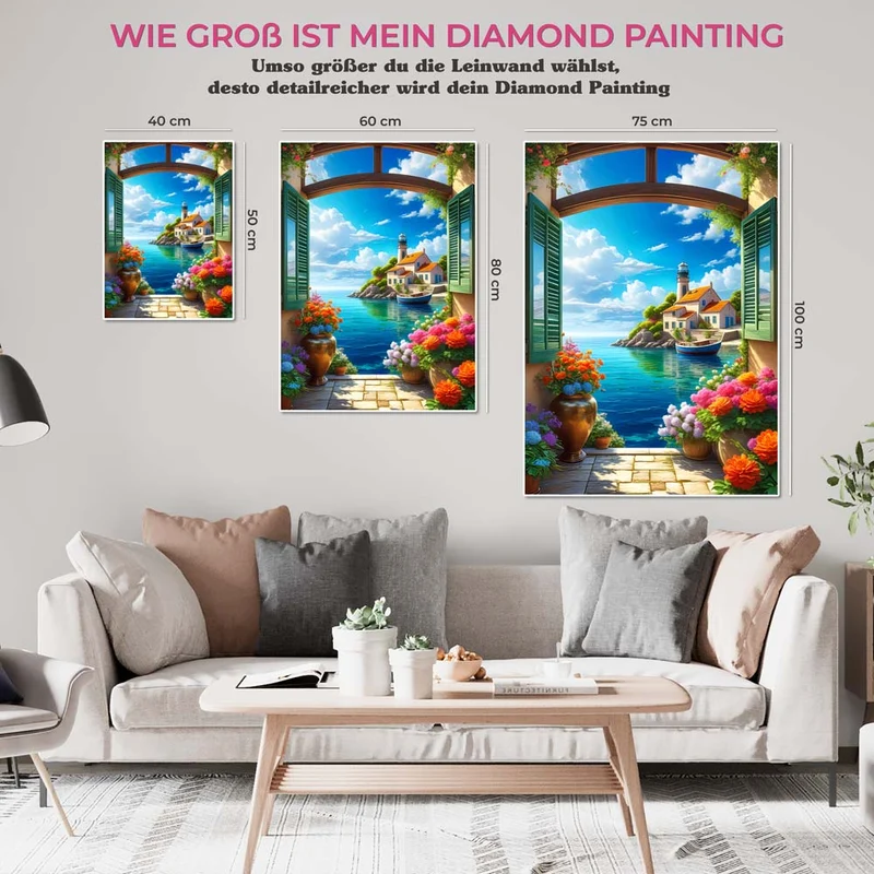 5D Diamond Painting – Leuchtturm Blick