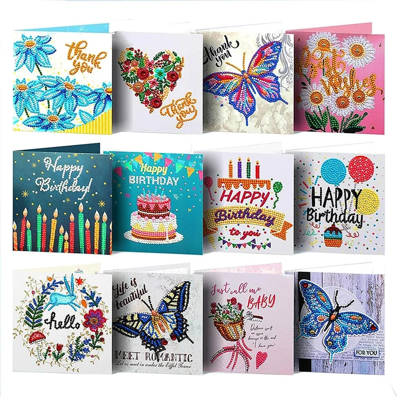 5D Diamond Painting Grußkarten – All-in-One Grußkarten-Set 12-teilig