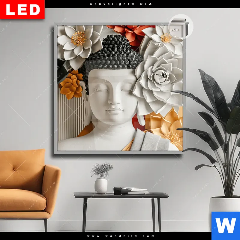 Leuchtbild Acrylglas Canvalight® DIA | Buddha - Zen & Lotus | Quadrat