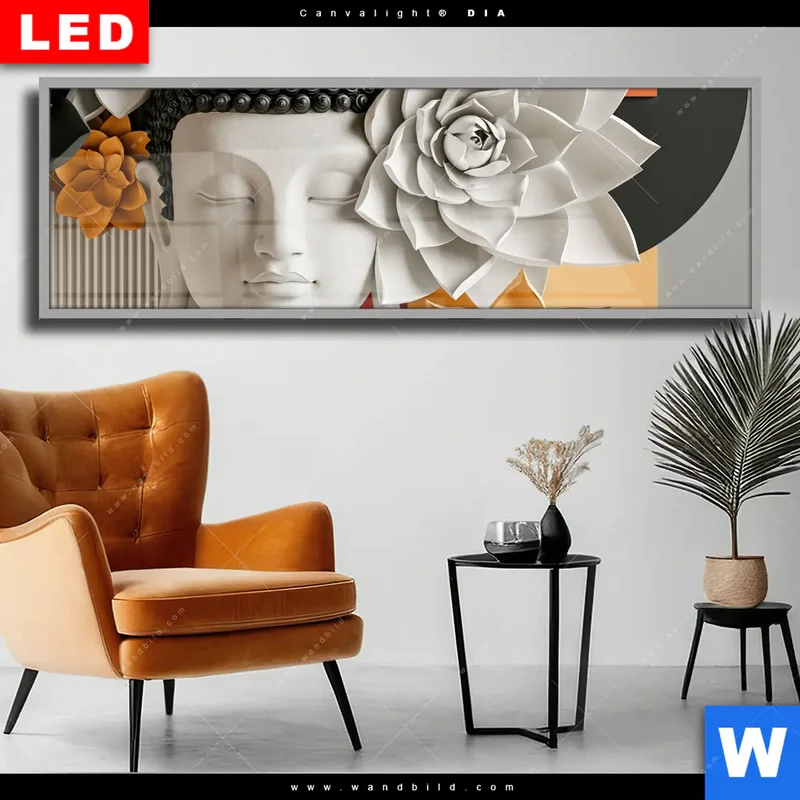 Wechselmotiv Acrylglas Canvalight® DIA | Buddha - Zen & Lotus | Panorama