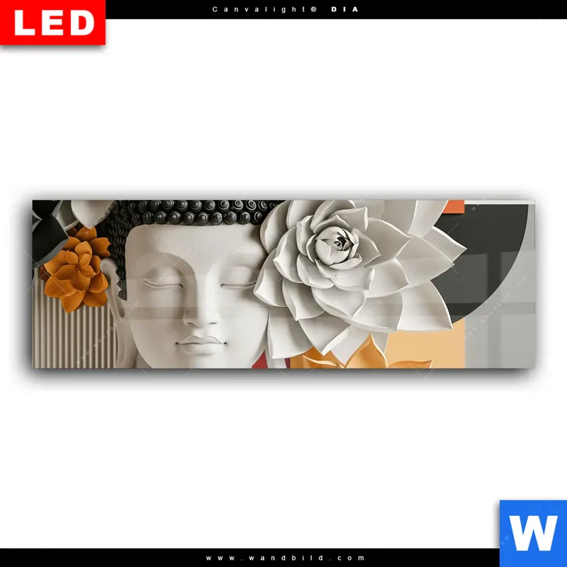 Wechselmotiv Acrylglas Canvalight® DIA | Buddha - Zen & Lotus | Panorama